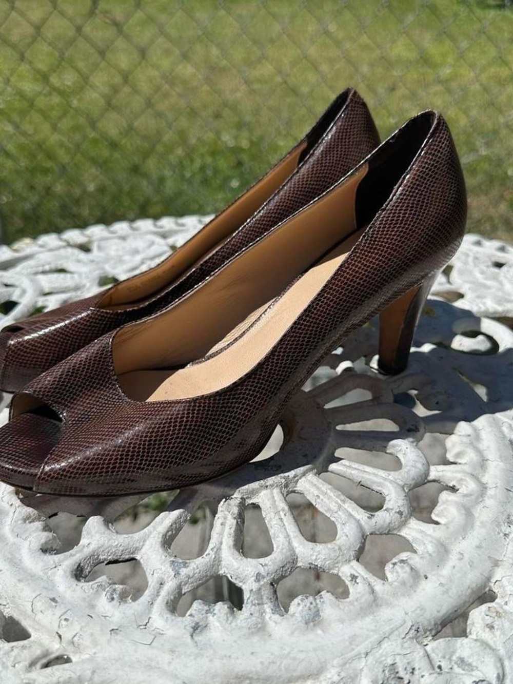 Brown Peep-Toe High Heels - Classic Women's Dress Pumps